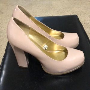 Massimo nude square heel shoes